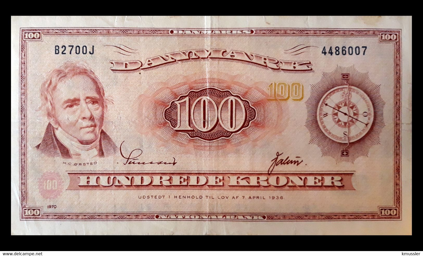 # # # Banknote Dänemark (Denmark) 100 Kroner 1936 # # # - Denmark