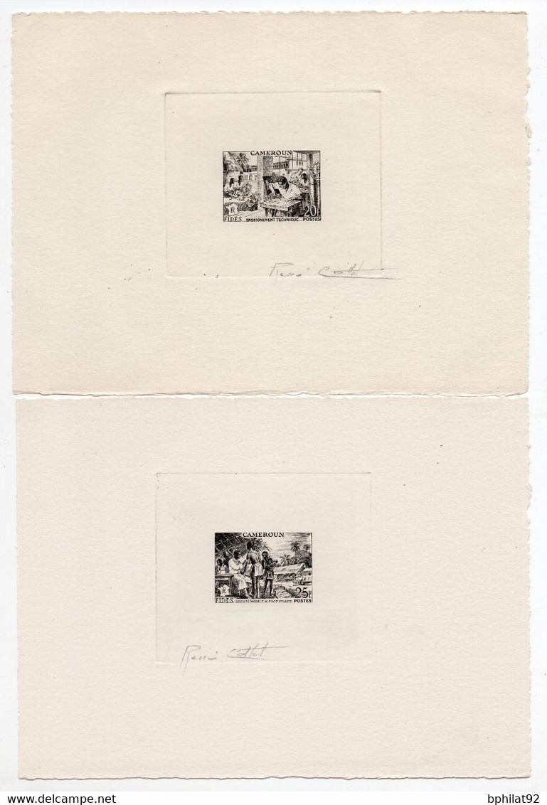 !!! CAMEROUN, LES 4 EPREUVES D'ARTISTE SERIE FIDES N°300/303 SIGNEES PAR LE GRAVEUR R COTTET. RRR - Unused Stamps