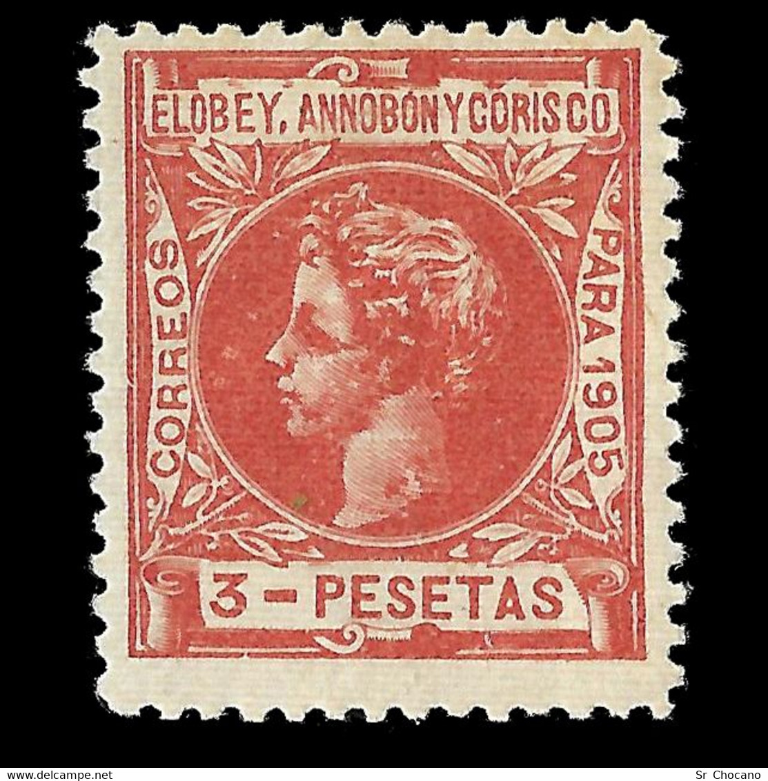 ELOBEY.1905.Alfonso XIII..3p.Nuevo**.Edifil 31. - Annobon & Corisco