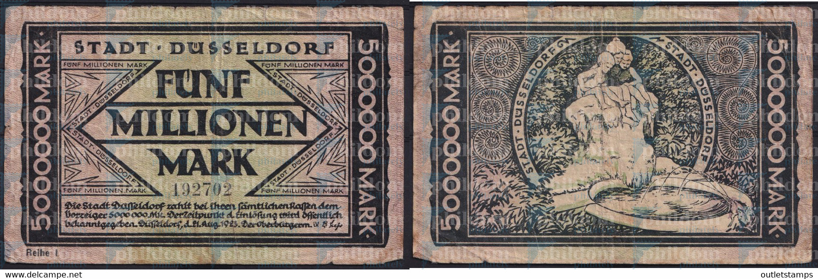 3665 ALEMANIA 1923 GERMANY 5000000 MARK 1923 DUSSELDORF - Altri & Non Classificati