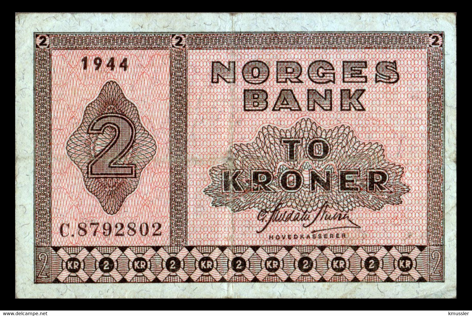 # # # Banknote Norwegen (Norway) 2 Kronen 1944 # # # - Norway