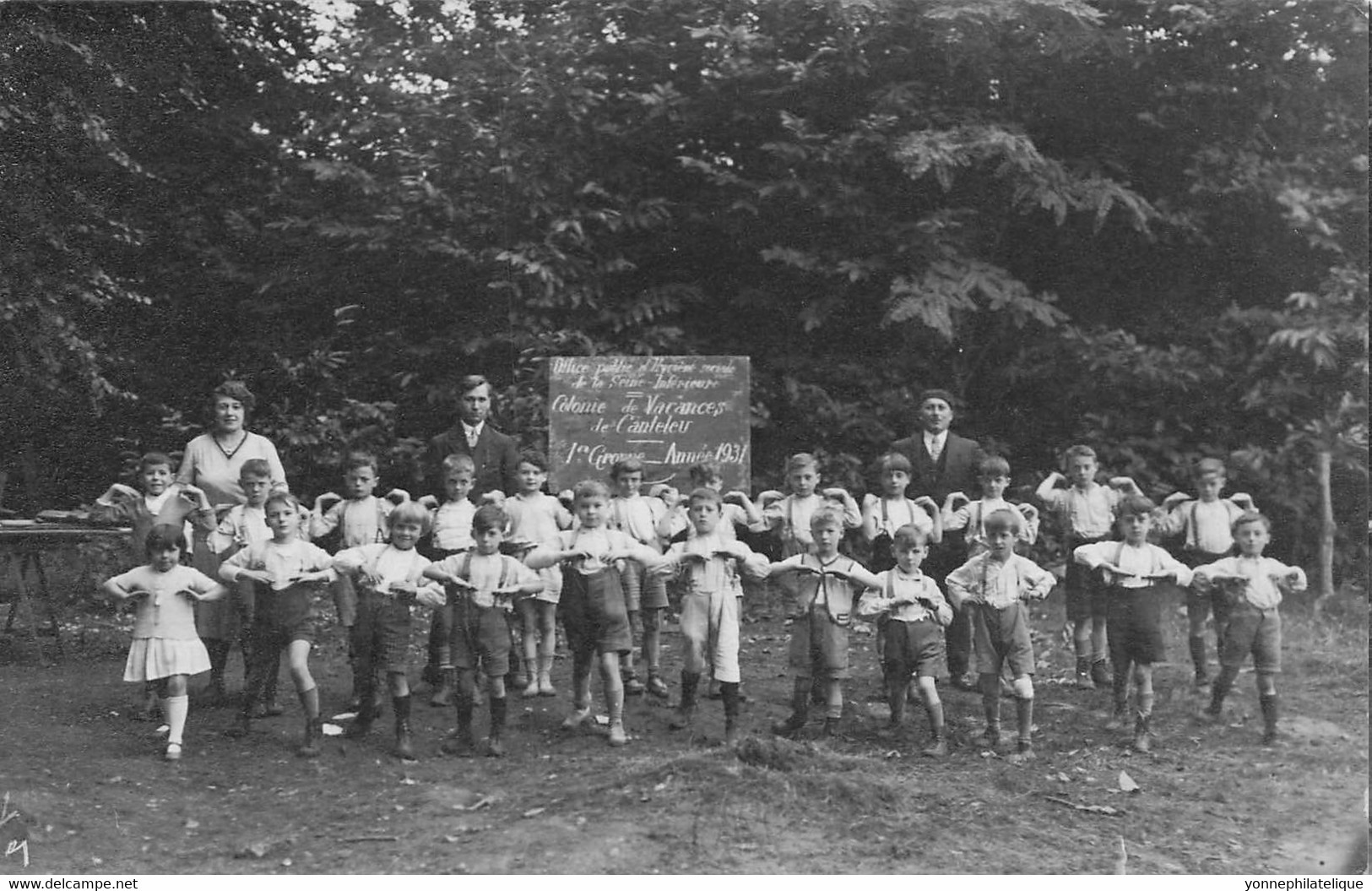 76 - SEINE MARITIME - CANTELEU - Carte Photo Colonie De Vacances 1931 1er Groupe - RARE Superbe - 10307 - Canteleu