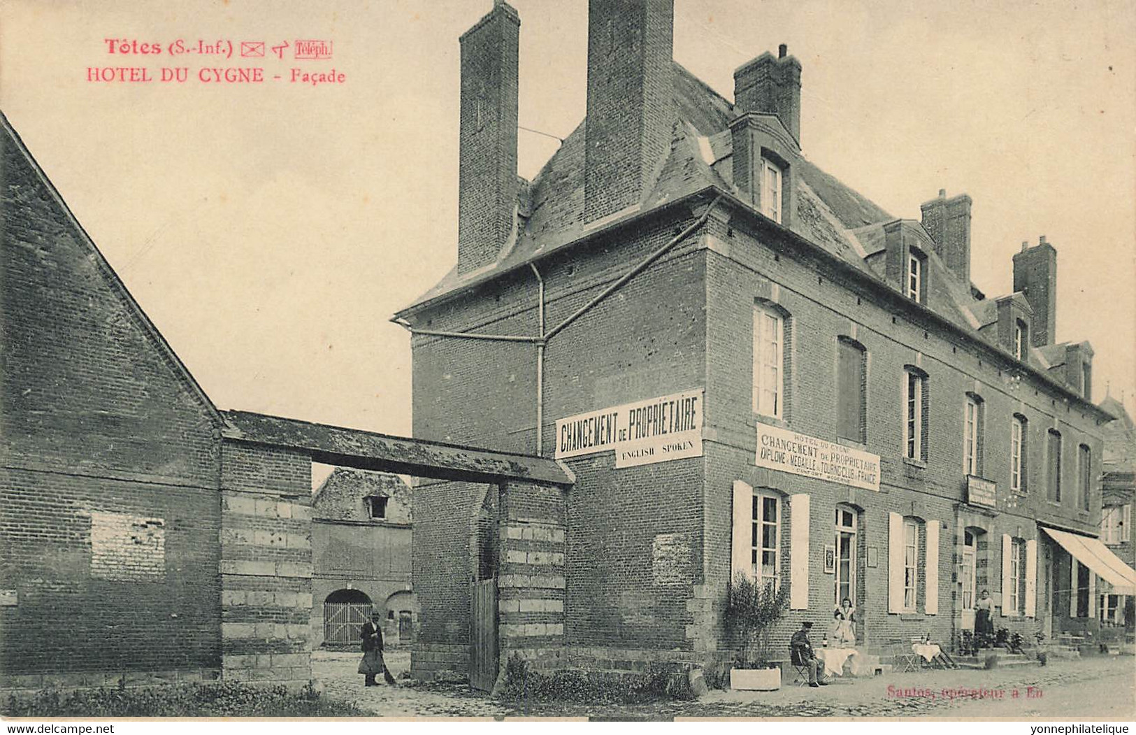 76 - SEINE MARITIME - TÔTES - Hôtel Du Cygne - Façade Changement De Propriétaire - Superbe - 10329 - Totes