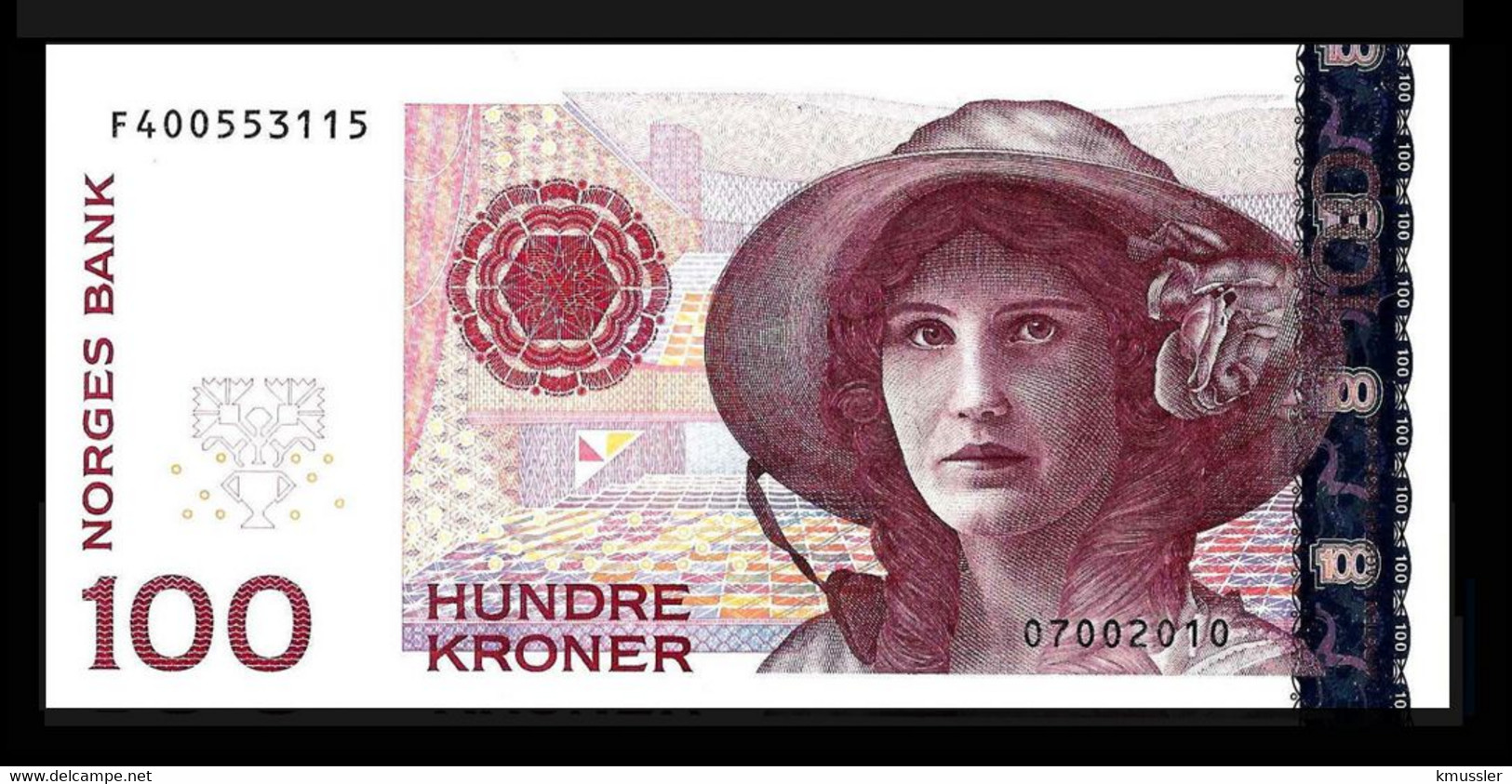 # # # Banknote Norwegen (Norway) 100 Kroner UNC # # # - Norvegia