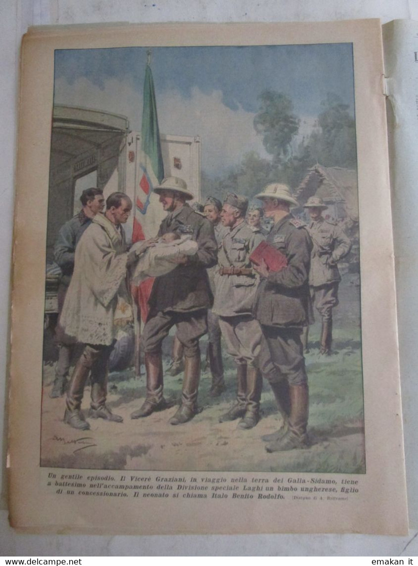 # DOMENICA DEL CORRIERE N 6 /1937 DONNE A SCUOLA DI LAVORO / AFRICA ORIENTALE  / CAMPARI - Prime Edizioni