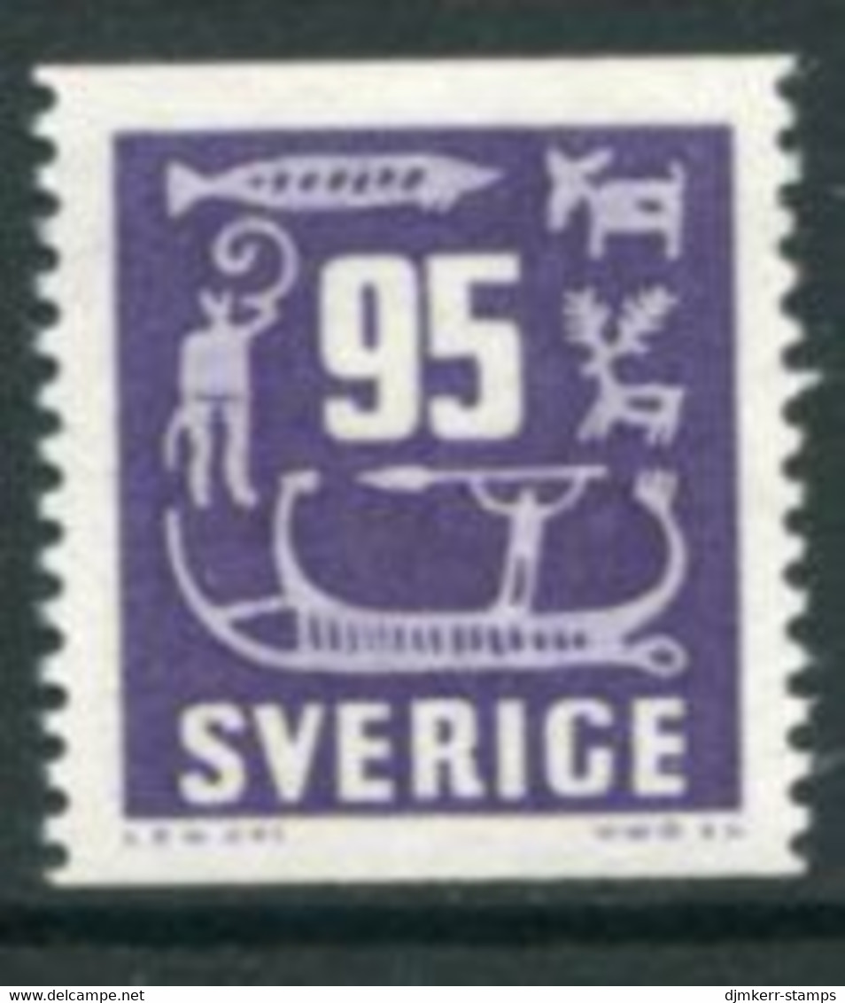 SWEDEN 1964 Definitive: Rock Carving 95 öre MNH / **.  Michel 528 - Unused Stamps