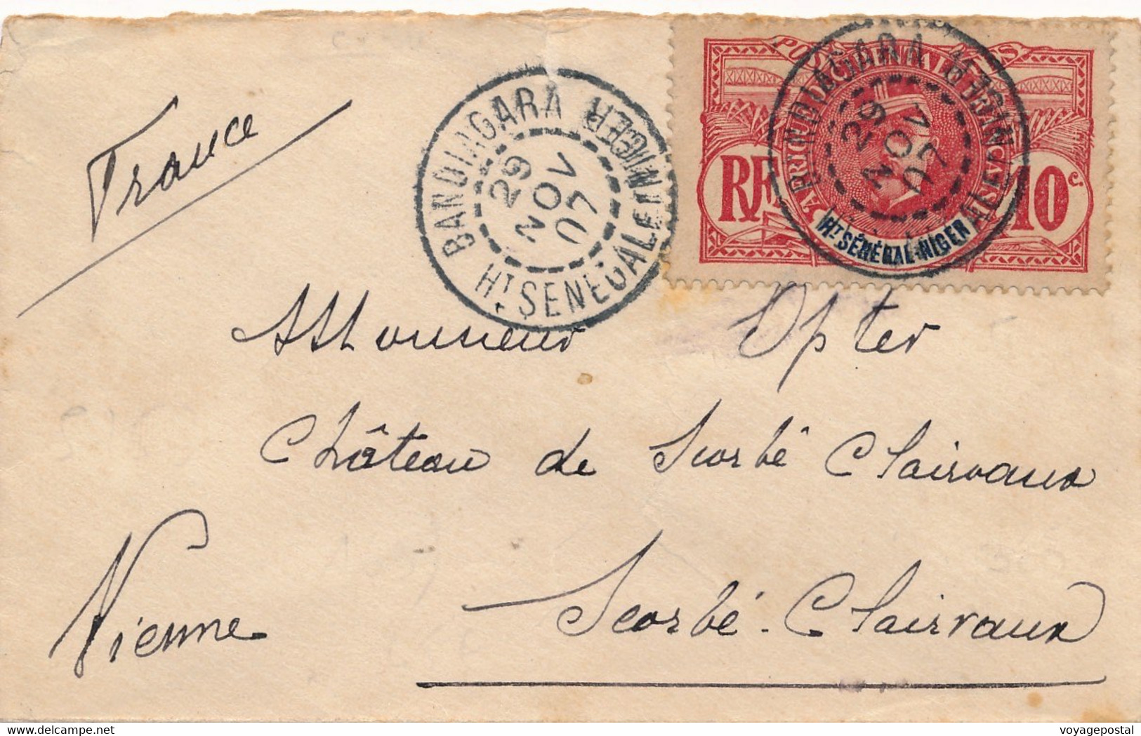 LETTRE PETIT FORMAT FAIDHERBE BARDIAGARA HAUT-SENEGAL ET NIGER COVER - Briefe U. Dokumente