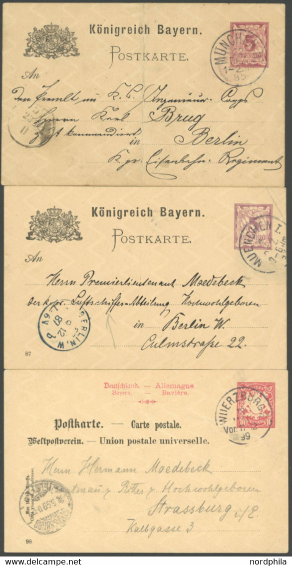 BAYERN 1899, Ritter Karl Von Brug, Begründer Der Luftfahrt In Bayern, Eigenhändig Geschriebene Karten An Moedebeck, Korr - Other & Unclassified