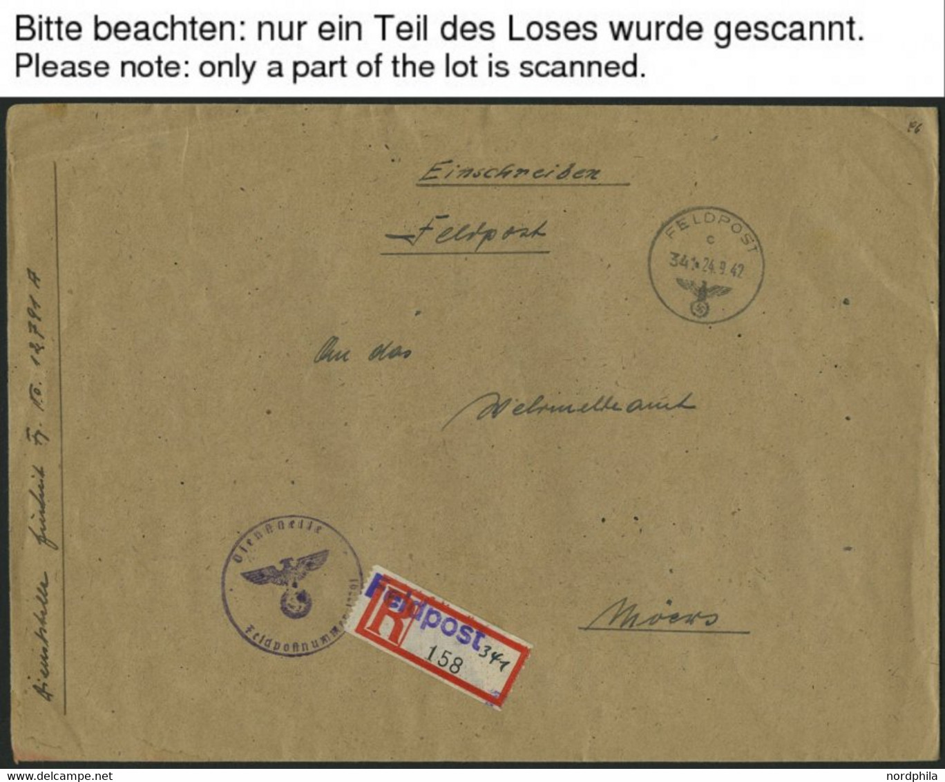 FELDPOST II. WK BELEGE 13 Verschiedene Feldpost-Einschreibbriefe, Pracht - Occupation 1938-45