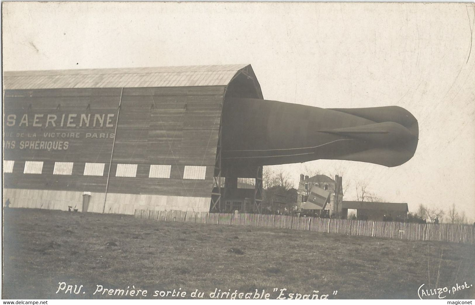 Carte-Photo - Pau - Première Sortie Du Dirigeable Espana - Airships