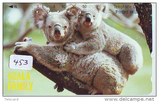Telecarte Japon * KOALA * BEAR * Koalabär (453) * PHONECARD JAPAN ANIMAL * TIER TELEFONKARTE * - Dschungel