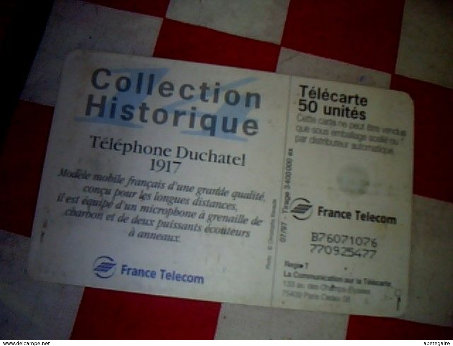 Carte Téléphone Télécarte 50 Téléphone Duchâtel - Variétés
