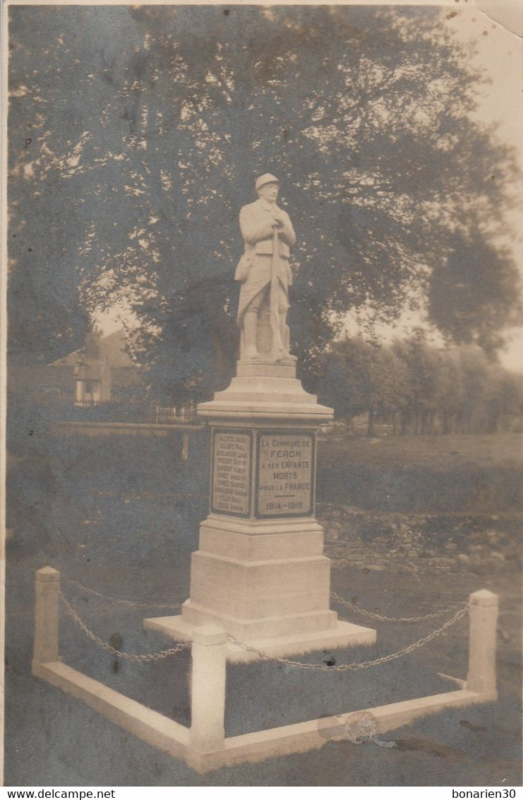 CARTE-PHOTO 59  FERON INAUGURATION MONUMENT AUX MORTS - Steenvoorde