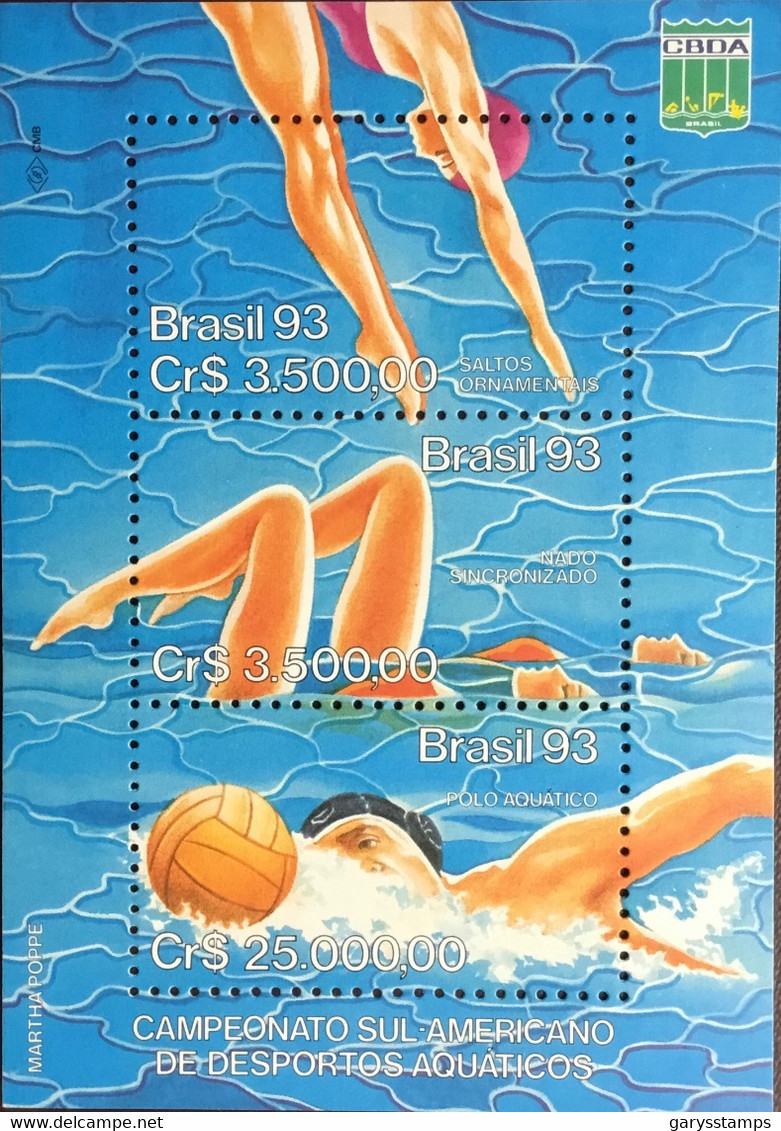 Brazil 1993 Water Sports Championships Minisheet MNH - Other & Unclassified