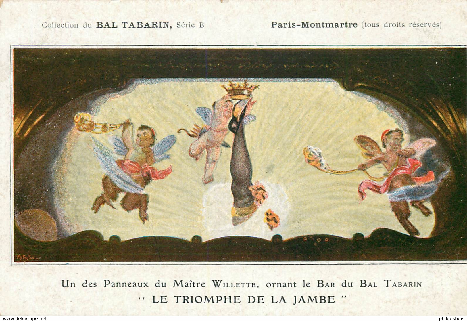 PARIS BAL TABARIN  " Le Triomphe De La Jambe " Par Maitre Willette - Cafés, Hôtels, Restaurants