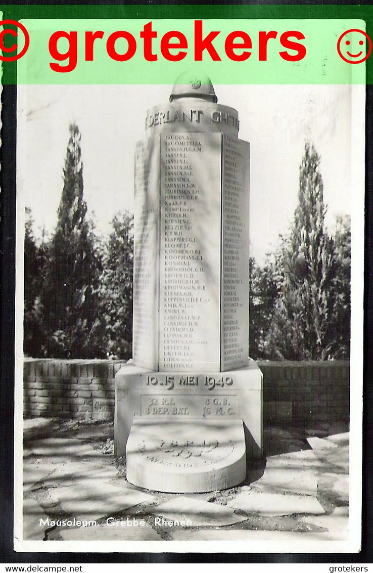 RHENEN Mausoleum Grebbe Met Namen Gesneuvelden 10-15 Mei 1940. 1951 - Rhenen