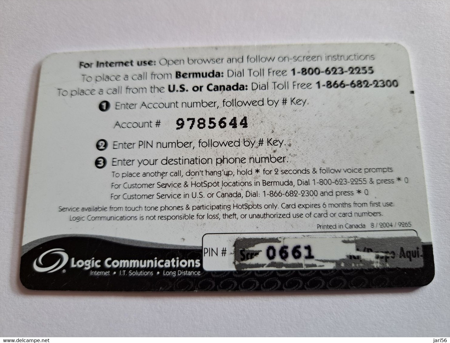 BERMUDA  $10   -  BERMUDA    BLACK STAR COMMUNICATIONS  BOAT   PREPAID CARD  Fine USED LOGIC COMMUNICATIONS   **10264** - Bermudes