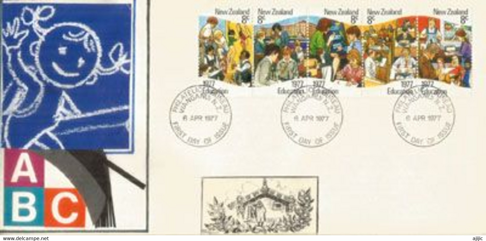 L'EDUCATION En NOUVELLE-ZÉLANDE.  Série Yvert Nr  684/88. FDC 1977 - Postal Stationery
