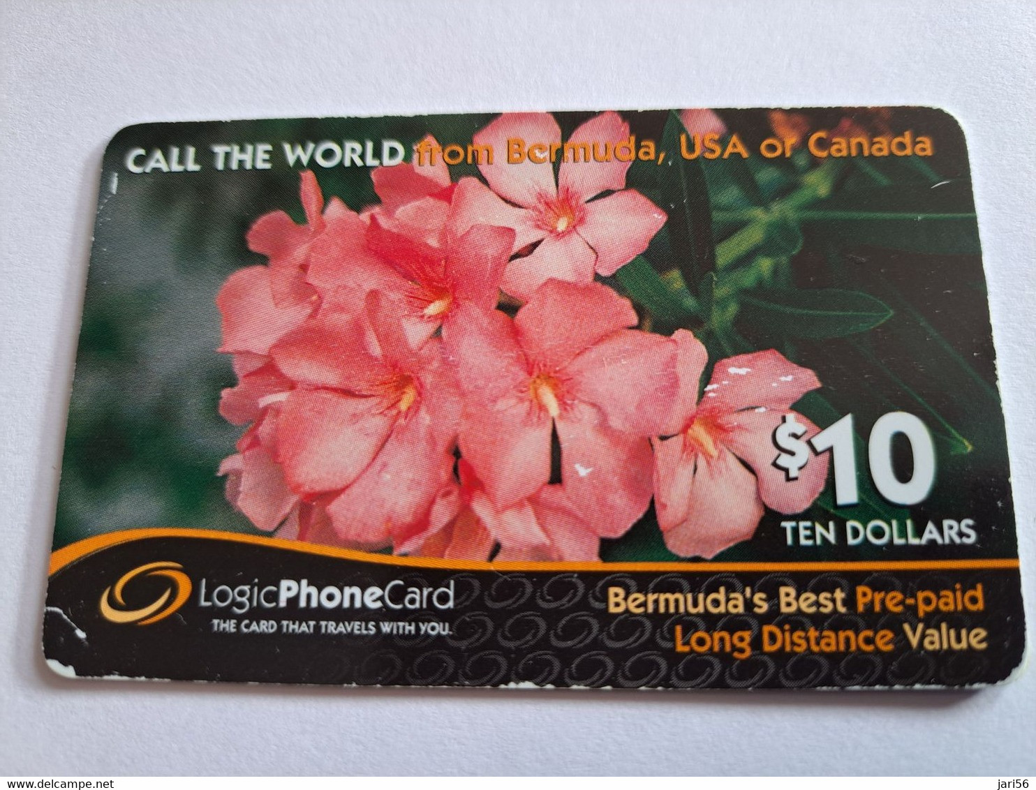 BERMUDA  $10,- LOGIC PHONECARD    BERMUDA     FLOWERS   PREPAID CARD  Fine USED  **10271** - Bermudes