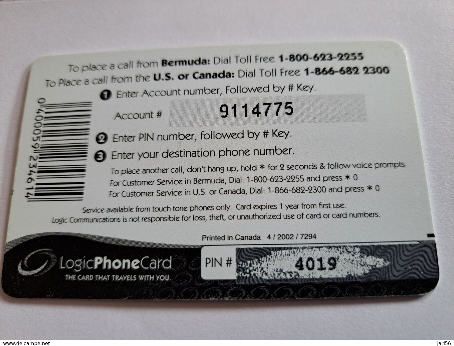 BERMUDA  $10,- LOGIC PHONECARD    BERMUDA     FLOWERS   PREPAID CARD  Fine USED  **10271** - Bermuda