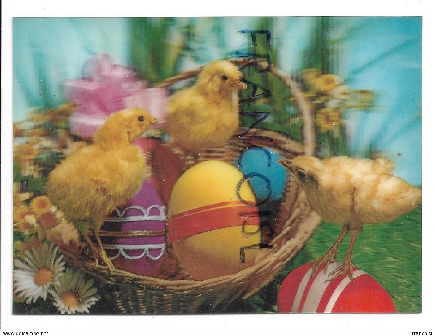 CPSM 3 D. Easter Eggs And Chicks / Poussins Et œufs De Pâques - Cartes Stéréoscopiques