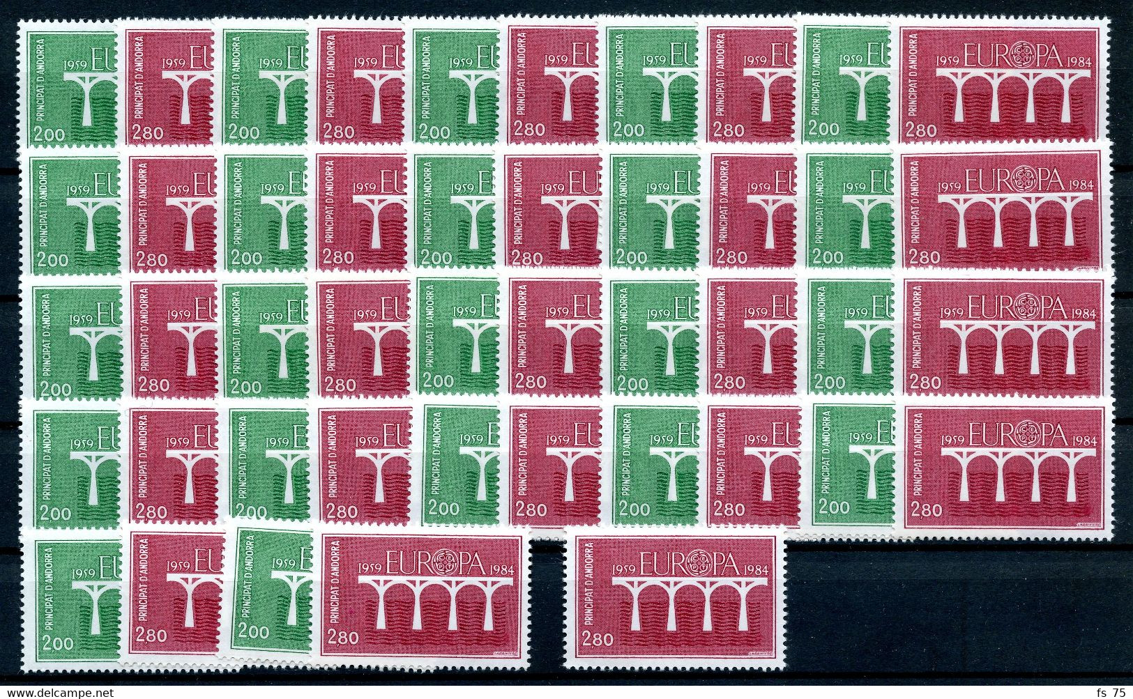 ANDORRE N°329 /330 - "EUROPA 1984" - 22 SERIES - Unused Stamps
