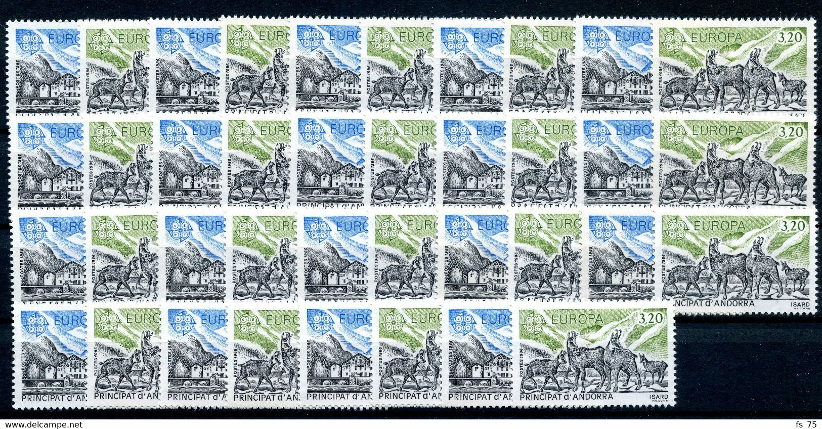 ANDORRE N°348 /349 - "EUROPA 1986" - 19 SERIES - Unused Stamps