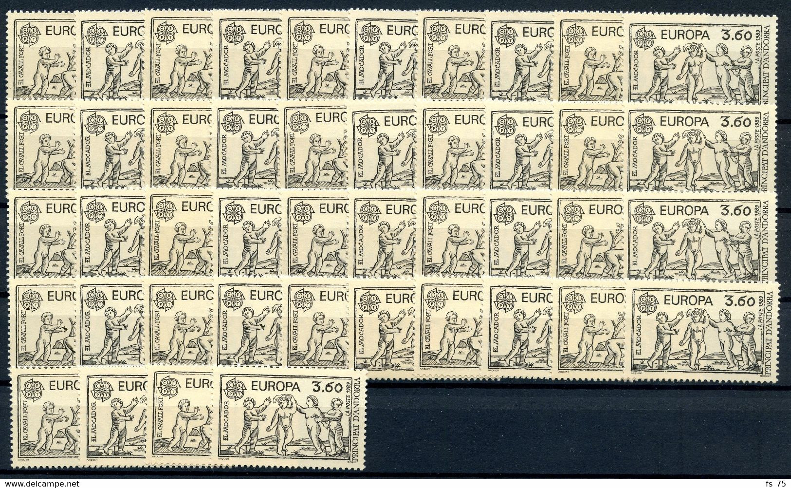ANDORRE N°378 /379 - "EUROPA 1989" - 22 SERIES - Unused Stamps