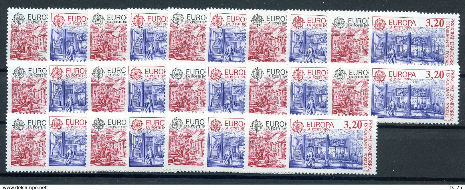 ANDORRE N°388 /389 - "EUROPA 1990" - 14 SERIES - Unused Stamps