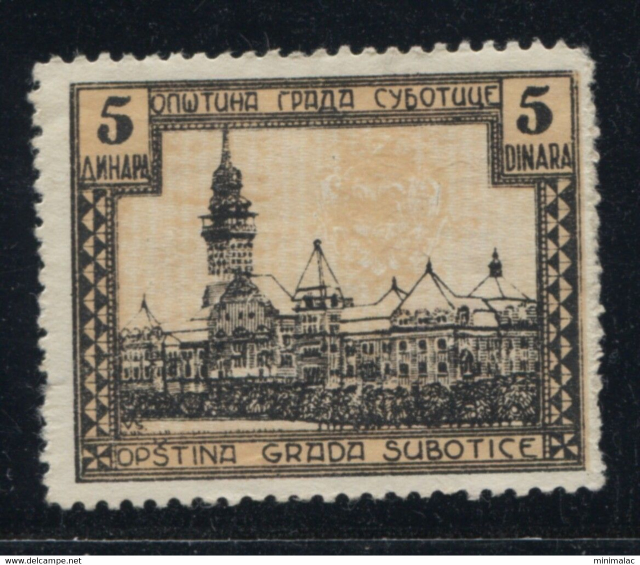 Kingdom Of Yugoslavia 1923 , Subotica, Local Administrative Stamp, Revenue, Tax Stamp 5d - Service