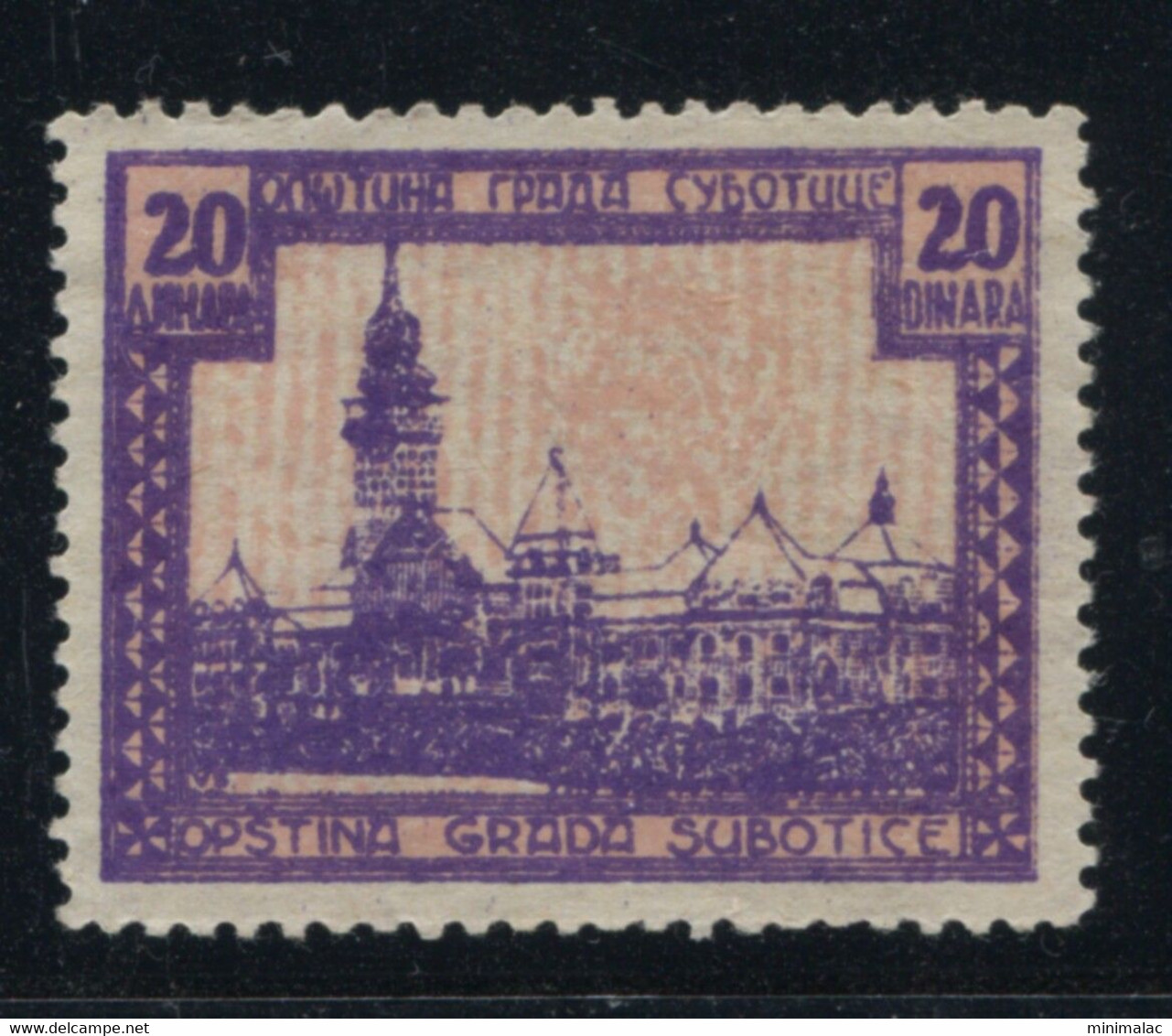 Kingdom Of Yugoslavia 1923 , Subotica, Local Administrative Stamp, Revenue, Tax Stamp 20d - Officials