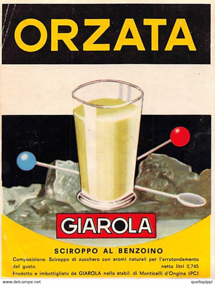 014214 "MONTICELLI D'ONGINA (PC) GAIROLA - ORZATA" ETICHETTA III QUARTO XX SEC. - Fruit En Groenten