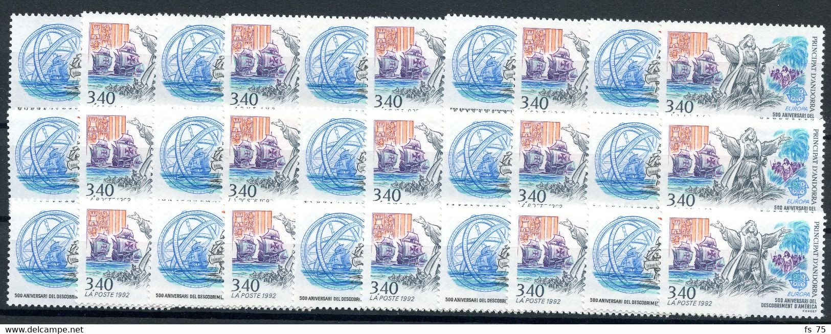 ANDORRE N°416 /417 - "EUROPA 1992" - 15 SERIES - Unused Stamps