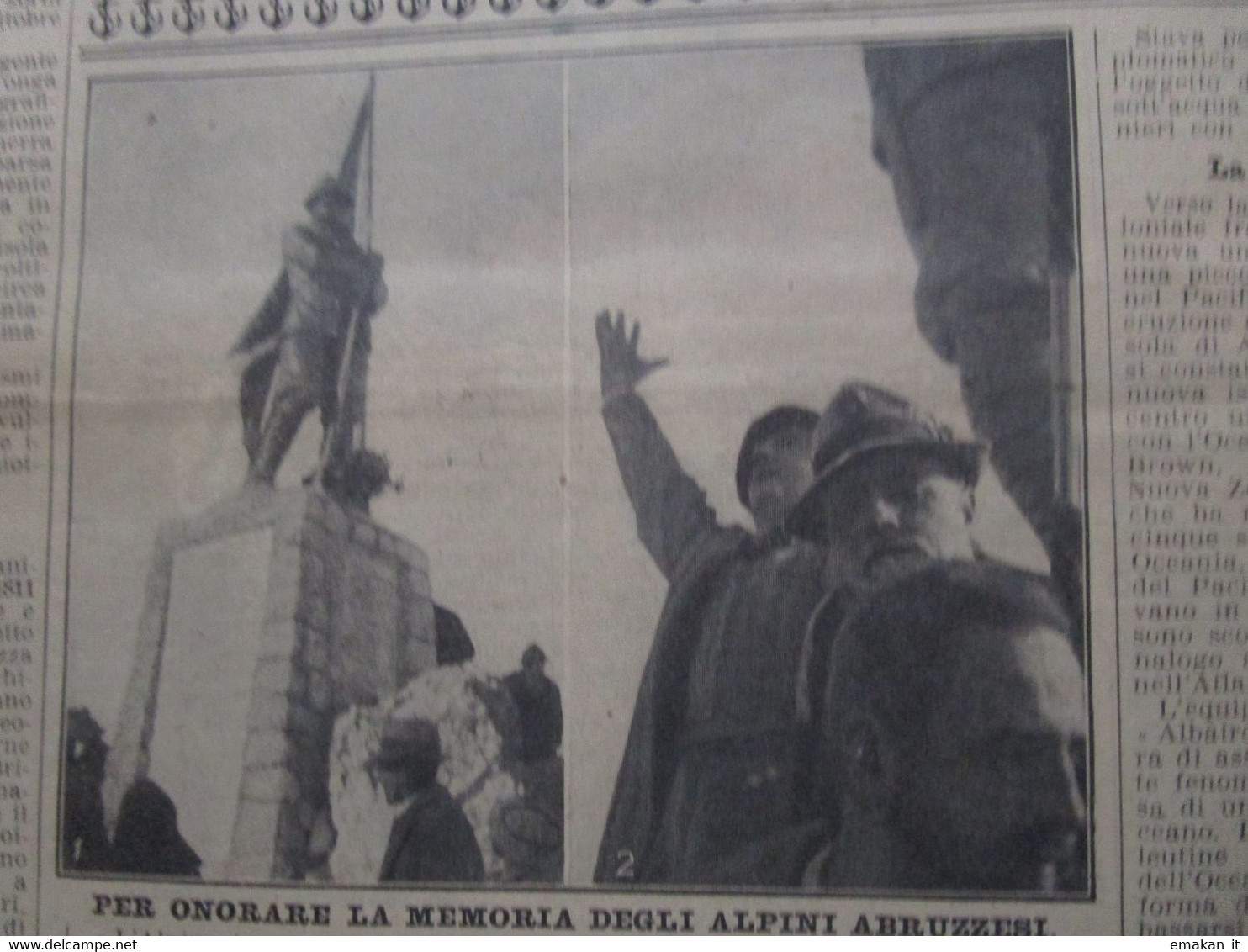 # DOMENICA DEL CORRIERE N 5 / 1929 LINEA PALERMO - TRAPANI / BASILEA / MONUMENTO ALPINI ABRUZZESI - Prime Edizioni