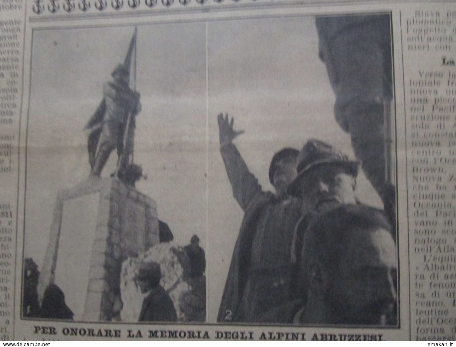 # DOMENICA DEL CORRIERE N 5 / 1929 LINEA PALERMO - TRAPANI / BASILEA / MONUMENTO ALPINI ABRUZZESI - First Editions