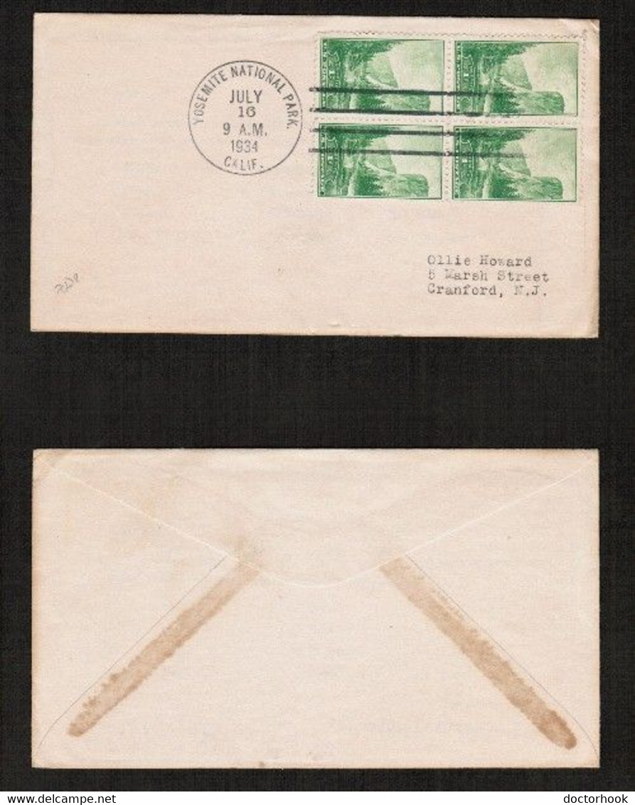 U.S.A.   Scott #740 BLOCK Of 4 On FIRST DAY COVER.---(JULY/16/1934)---COVER 428 - 1851-1940