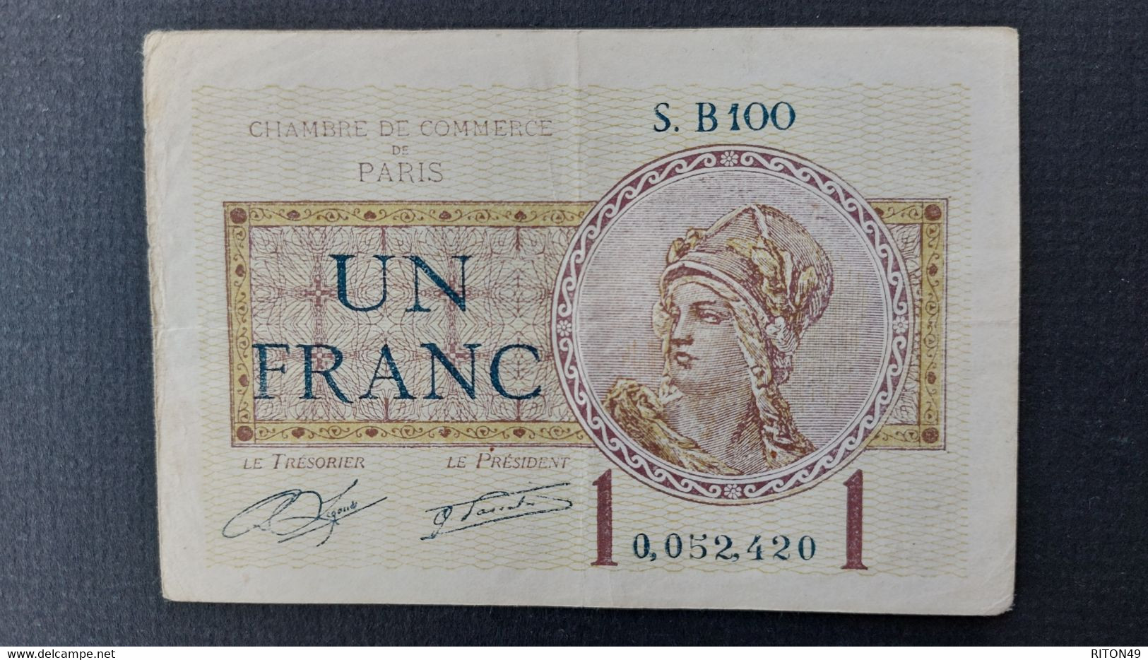 BILLET 1922 FRANCE UN FRANC - Ohne Zuordnung