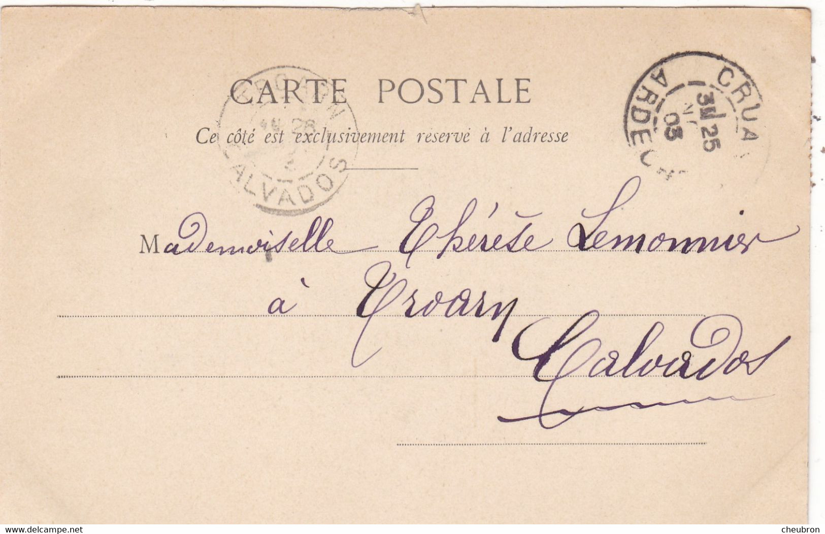 07. CRUAS . CPA. LE CHATEAU. ANNEE 1903 + TEXTE - Other & Unclassified