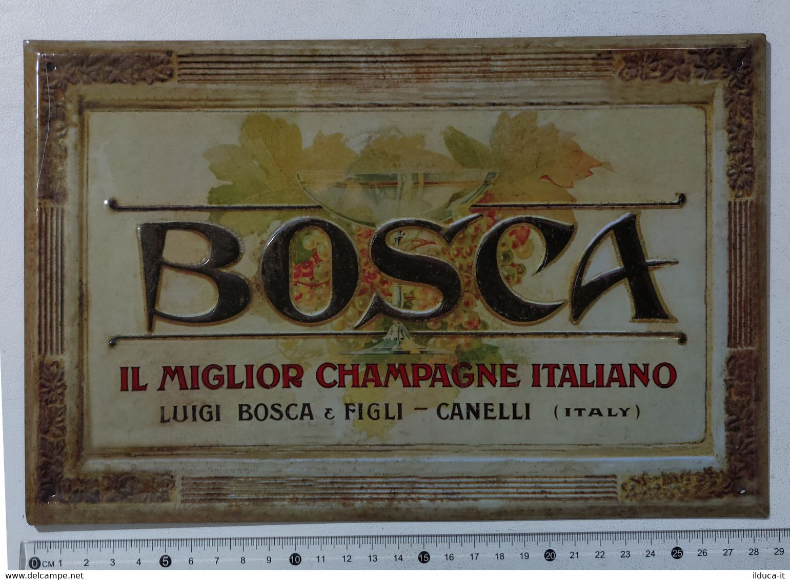 I106627 Targhe Pubblicitarie Da Collezione - Champagne Italiano Bosca + Rivista - Andere & Zonder Classificatie