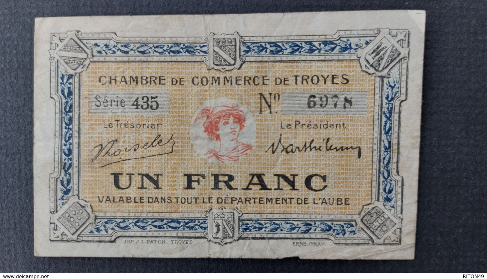 BILLET 1926 FRANCE 1 FRANC - Ohne Zuordnung