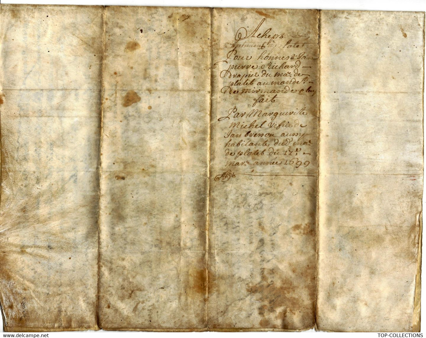 ACTE De Notaire SUR PEAU 1699 Et 1700 VENTE MAISON à MIRMANDE DROME NOTAIRE CHABRIER B.E. - Seals Of Generality