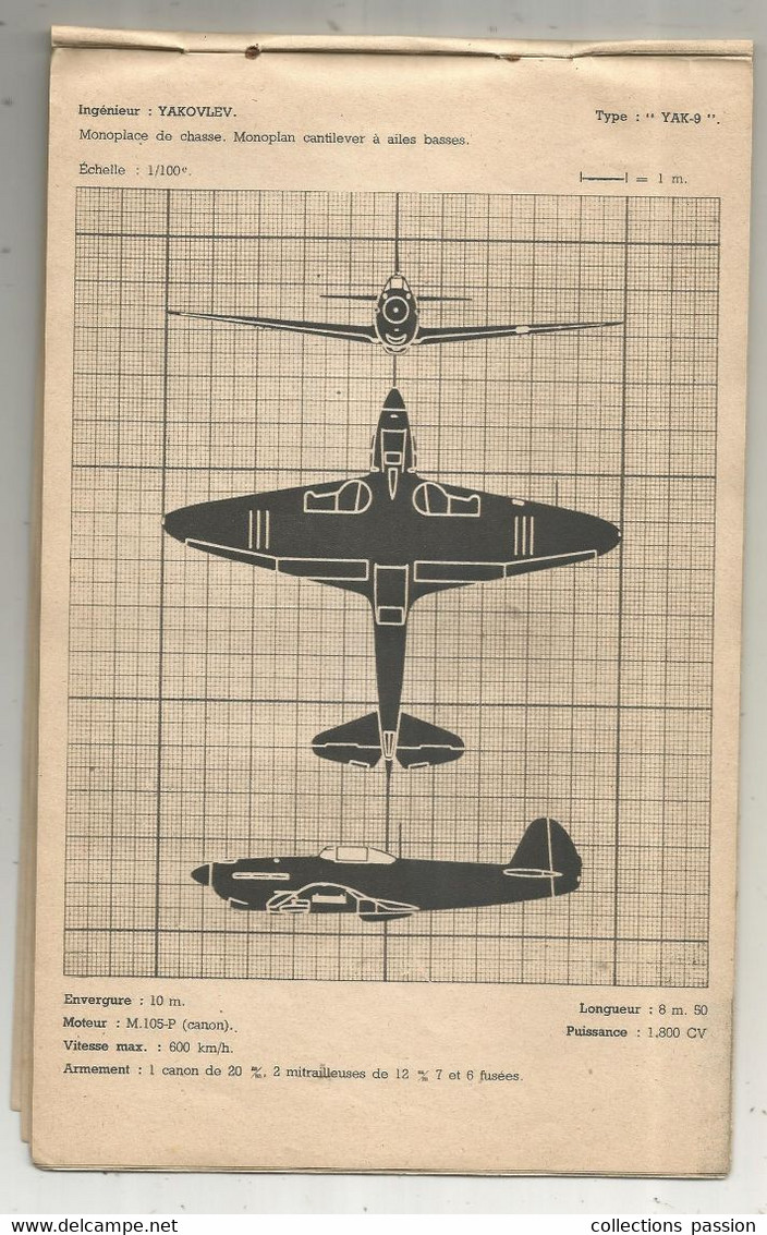 aviation, militaria, AVIONS RUSSES, fascicule 1, photos ,plans , caractéristiques, 16 pages , 16 scans , frais fr 3.15 e