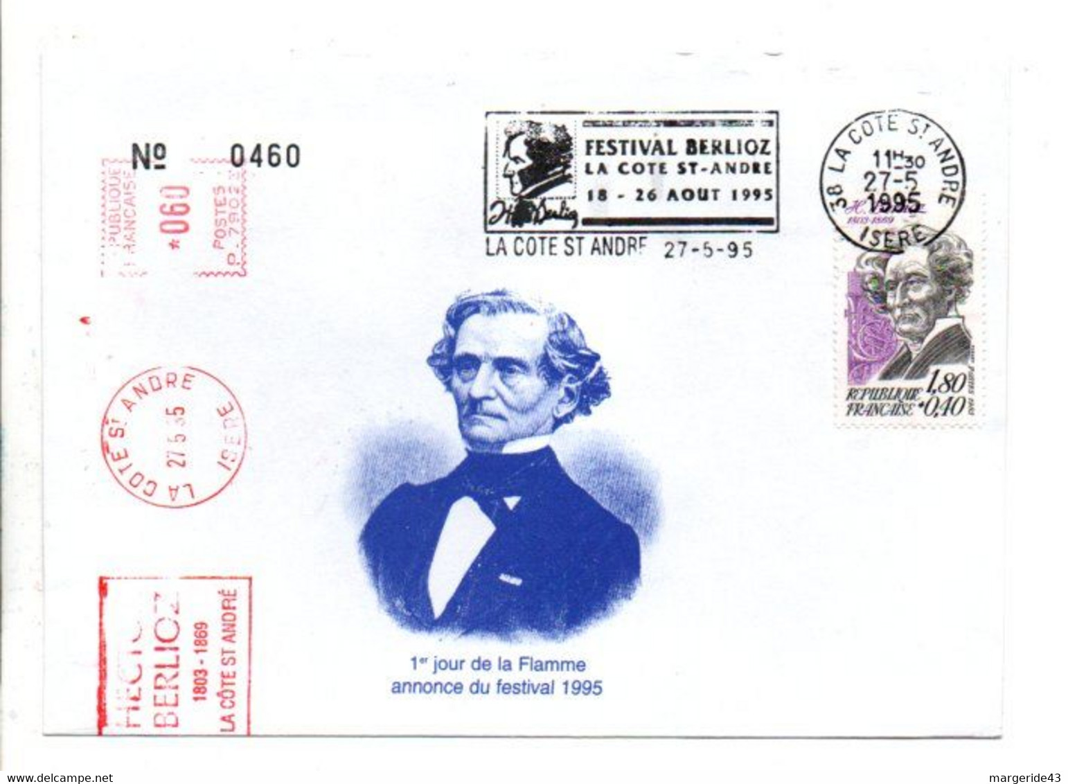 FESTIVAL BERLIOZ à LA COTE SAINT ANDRE 1995 - Commemorative Postmarks