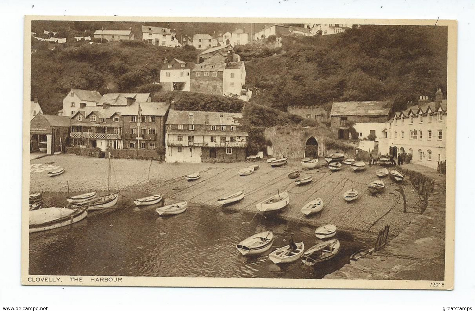 Postcard Devon Photochrom Clovelly The Harbour Unused - Clovelly