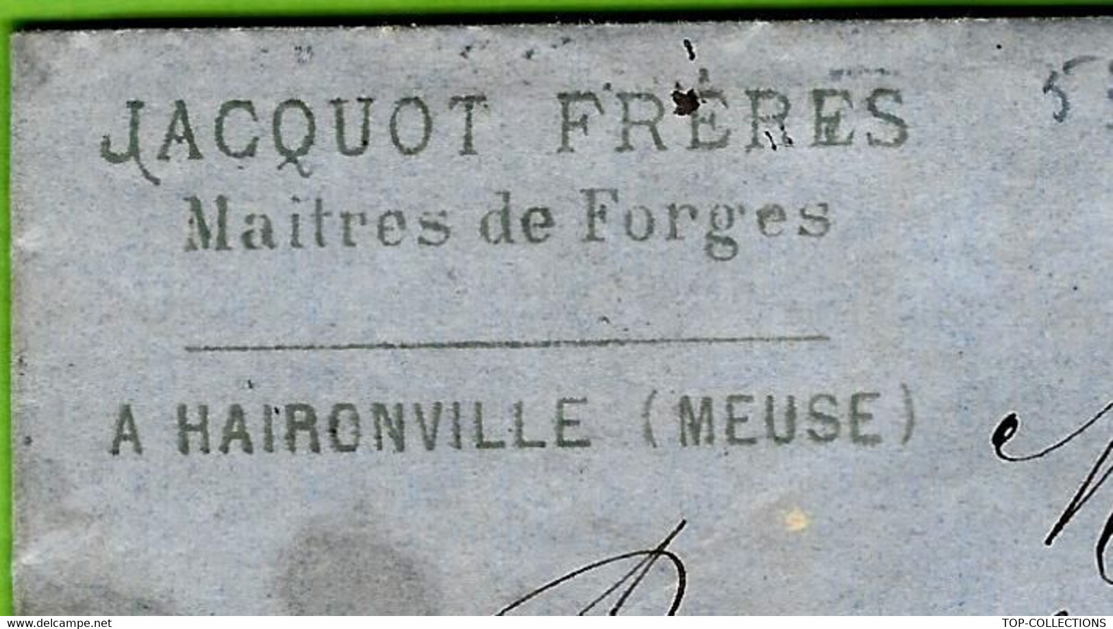 1873 ENTETE JACQUOT FRERES MAITRES DE FORGES Forges Haironville  Par Sandrupt Meuse => Bataille à St Omer Pas De Calais - 1800 – 1899