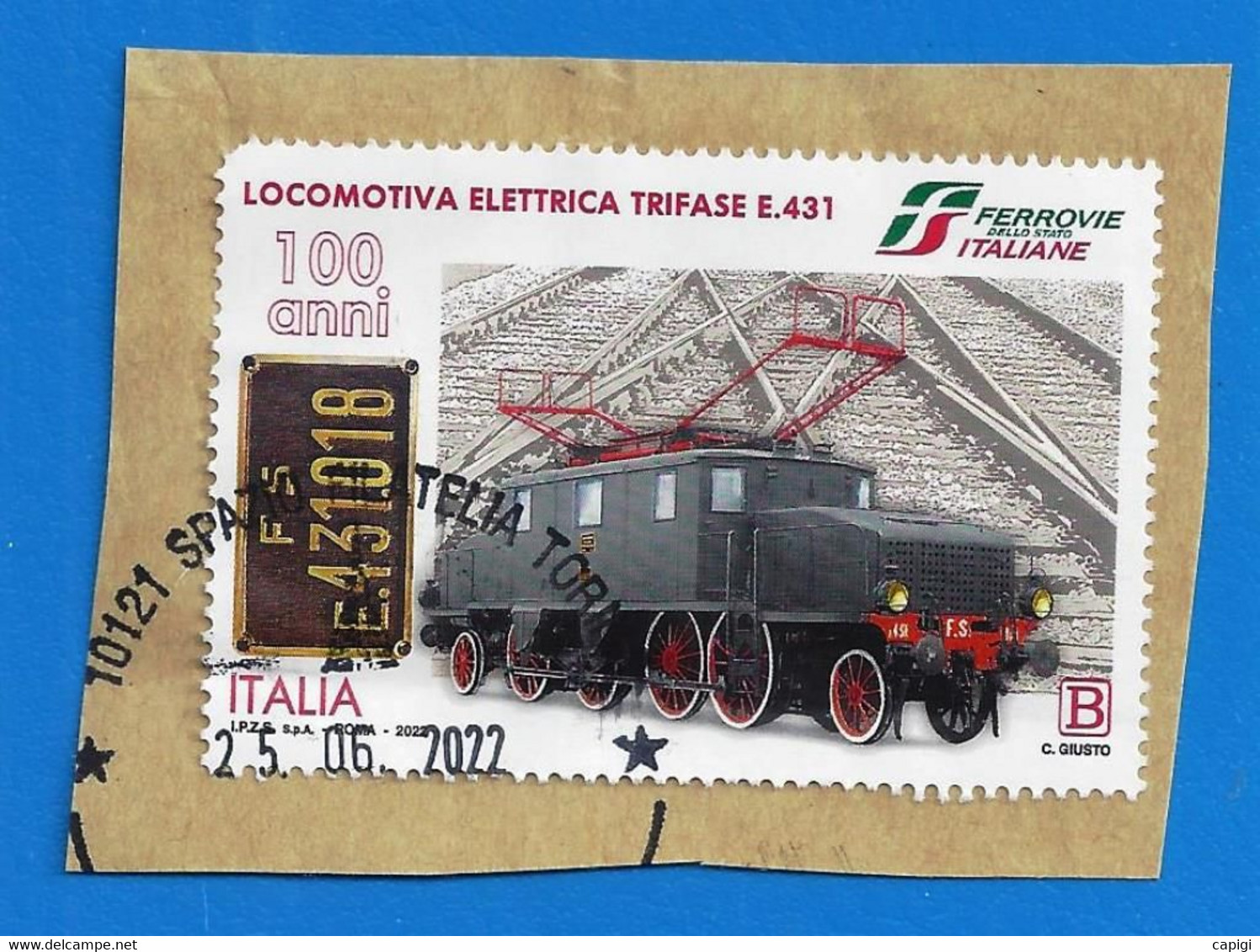 2022 - ITALIA - LOCOMOTIVA ELETTRICA TRIFASE E.431 - USATO SU FRAMMENTO - 2021-...: Gebraucht