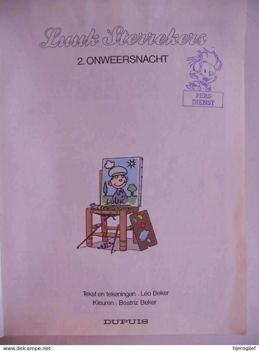 De Belevenissen Van LUUK STERREKERS - 2 - Onweersnachten Door Léo Beker / 1991 Dupuis - Sonstige & Ohne Zuordnung