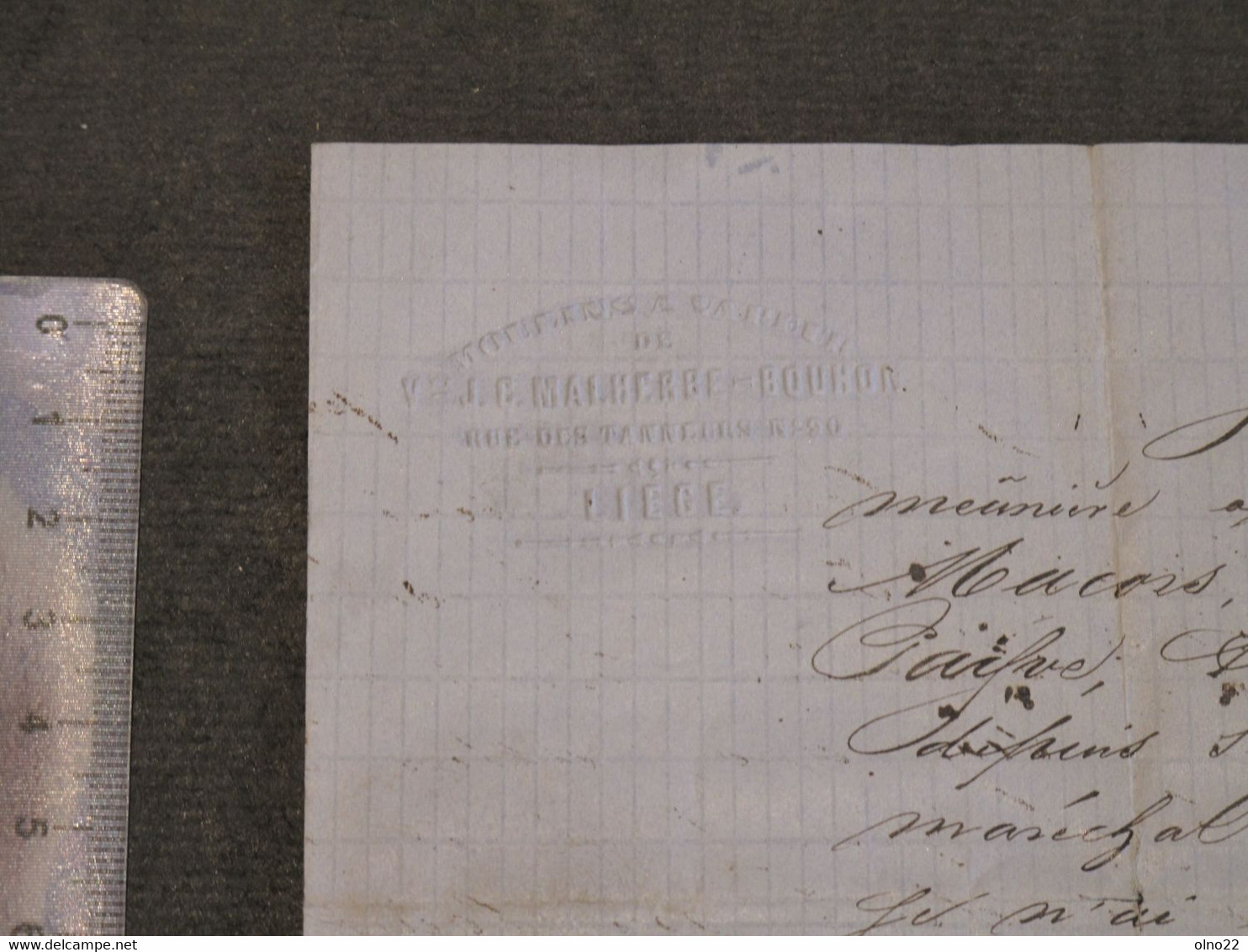 LIEGE-1863-MOULINS MALHERBE BOUHON-LETTRE DE RECOMMANDATION DE MME VVE MALHERBE POUR MARCORS PERE ET FILS-VOIR SCANS - 1800 – 1899