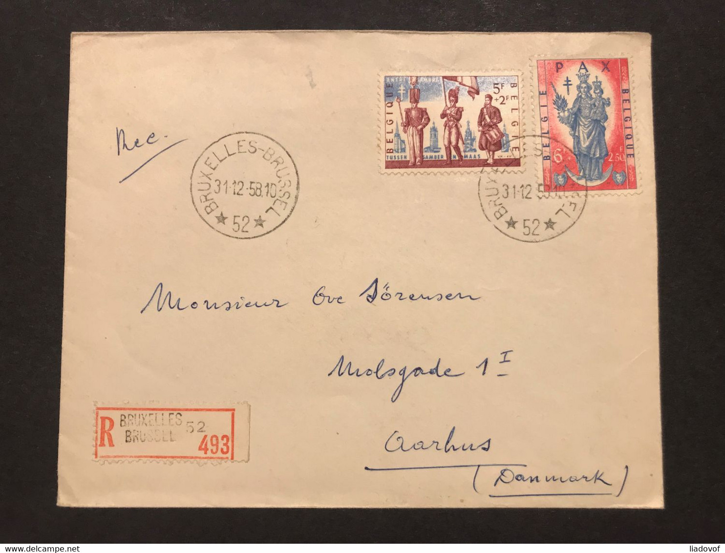 Briefomslag RECOMMANDE 1958 - OBP 1087/1088 - STERSTEMPEL BRUXELLES - BRUSSEL 52 - Cartas & Documentos