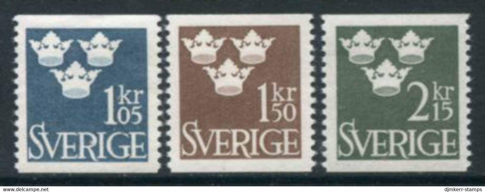 SWEDEN 1962 Definitive: Crowns MNH / **.  Michel 492-94 - Unused Stamps